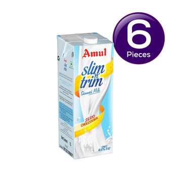 Amul Slim Trim Skimmed Milk (Tetra Pack) 1 l Combo