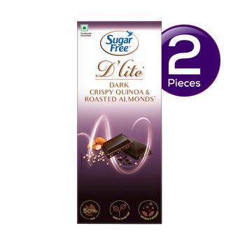 Sugar Free D'lite Quinoa & Almonds Dark Chocolate Bar 40 g Combo