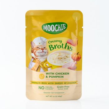 Moochie Wet Food Creamy Broth With Chicken & Pumpkin , Soup For Cats