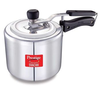 Prestige Aluminium Inner Lid Nakshatra Plus Svachh Spillage Control Pressure Cooker, 3 L (Silver)