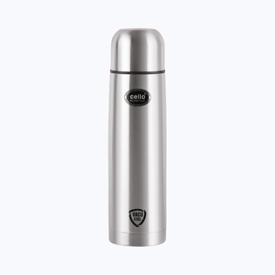 Cello Flipstyle Stainless Steel Vacuum Insulated Double Walled Flask with Jacket 500ml | Silver