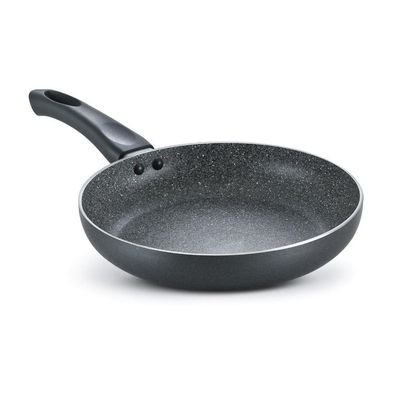 Prestige Omega Deluxe Granite Non-Stick Round Base Fry Pan, 24Cm, 1.7L (Black)