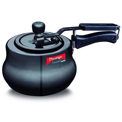 Prestige Nakshatra Plus Svachh Hard Anodised Spillage Control Handi Pressure Cooker, 3 L (Black)