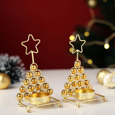 Urban Born Metal Christmas Tree Tlight Holders For Christmas Decor Set of 2