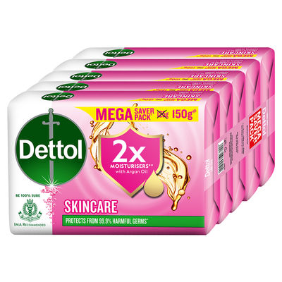 Dettol Skincare Moisturizing Beauty Bathing Soap Bar With Argan Oil Softer Skin