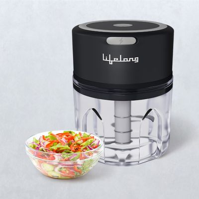 Lifelong Electric Vegetable Grater & Slicer, 250ml (1N Wireless Chopper, 1N Charger, 1N User Manual)