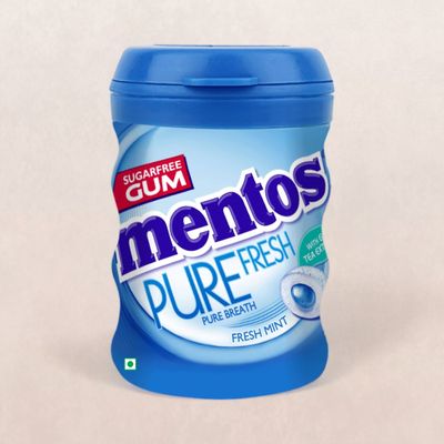 Mentos Pure Fresh Sugarfree Mint Chewing Gum Bottle
