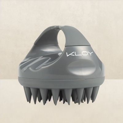 Hair Scalp Massager Shampoo Brush with Soft Silicone Bristles Manual Hair Massager for Blood Circulation Grey