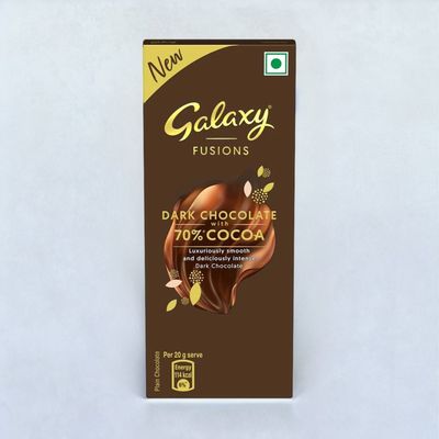 Galaxy Fusions Silky Smooth Dark Chocolate Bar, Made with 70% Cocoa