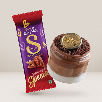 Cadbury Dairy Milk Silk Fruit And Nut Chocolate Bar(137gms) & Chocolate Mousse(1pc) Combo 