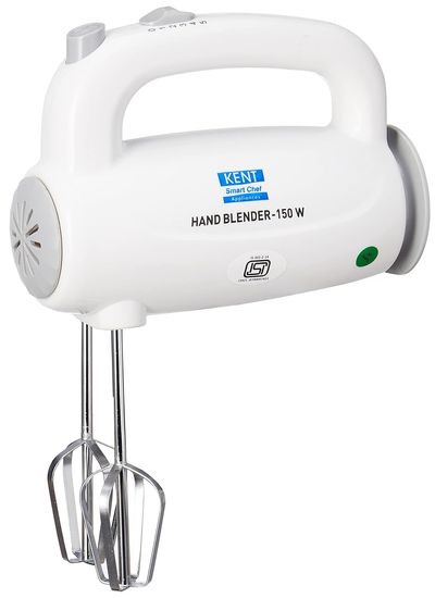 Kent 150W 16050, 5 Speed Control, Overheating Protection, Plastic Body Hand Blender (White)