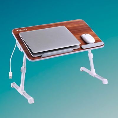 Portronics My Buddy Plus Laptop Cooling Table - Brown | Adjustable