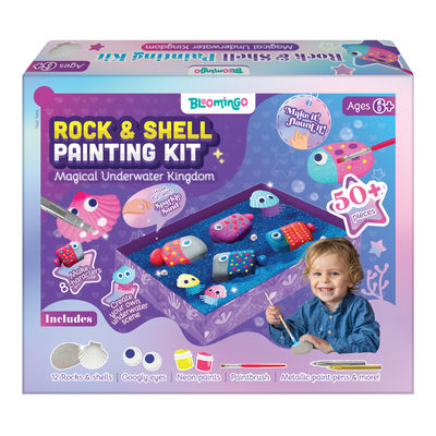 Bloomingo Rock & Shell Painting Kit - Magical Underwater Kingdom | Art & Craft Kit For Ages 6+
