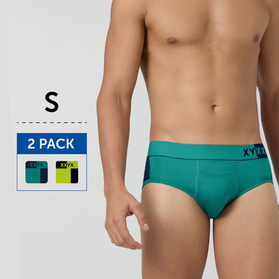 XYXX Dualist IntelliSoft Micro Modal Solid Brief  | Men's Innerwear | Pack of 2  | Multicolored- S