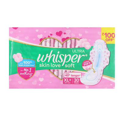 Whisper Ultra Soft Sanitary Pads - XL+