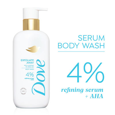 Dove 4% Refining Serum + AHA Exfoliate Away Serum Body Wash