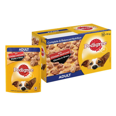 Pedigree Adult Wet Dog Food Chicken & Liver Chunks In Gravy