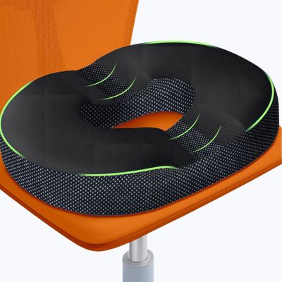 Trajectory Donut Pillow In Memory Foam For Tailbone Pain Orthopedic Coccyx Cushion Car - Black