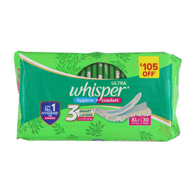 Whisper Ultra Clean - XL+ | Pack of 30