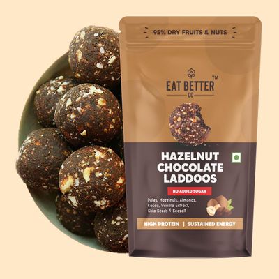 Eat Better Co - Hazelnut & Chocolate Ladoos - No Added Sugar - High Protein, 100% Natural
