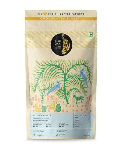 Blue Tokai Attikan Estate Home Espresso Medium Dark Roast Ground Coffee