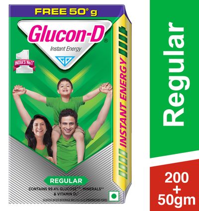 Glucon-D Regular Glucose Powder Refill (Extra 50g Free)