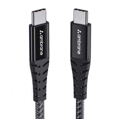 Ambrane ABCC-100 USB Type C to Type C 1.5 mtr Cable - Braided Design | Fast Charging