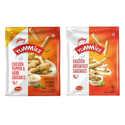 Godrej Yummiez Chicken Pepper & Herb Sausages(250gms) & Godrej Yummiez Chicken Breakfast Sausages(250gms) Combo