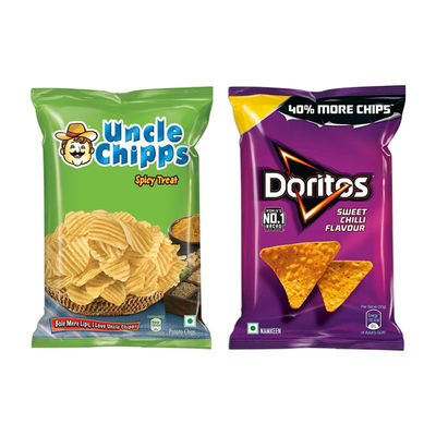 Uncle Chips Spicy Treat(80gms) & Doritos Nacho Chips - Sweet Chilli Flavour(100gms) Combo