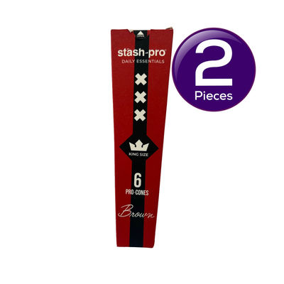 Stash-Pro Pre-Rolled Cones - Brown (Assorted Packaging) 6 pc Combo