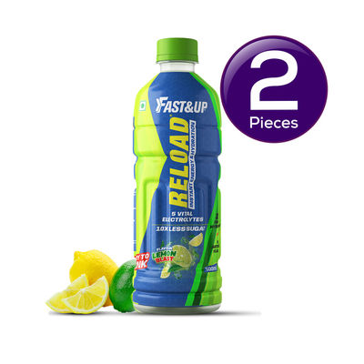 Fast&Up Reload Ready to Drink Low Sugar Energy Drink Instant Energy & Hydration Drink - Lemon Flavour 500 ml Combo