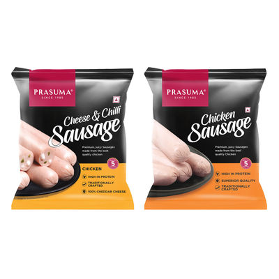 Prasuma Frozen Chicken Cheese & Chilli Sausage(250gms) & Prasuma Frozen Chicken Sausage(250gms) Combo