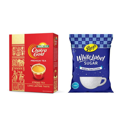 Tata Tea Chakra Gold Dust Tea, Strong Tea With Long Lasting Taste, Black Tea(500gms) & Parrys White Label Sugar(1kg) Combo