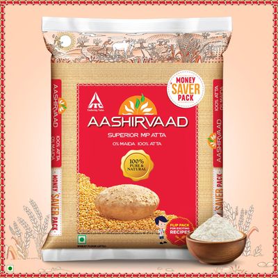 Aashirvaad Atta - Superior MP Whole Wheat, No Maida (Pouch)