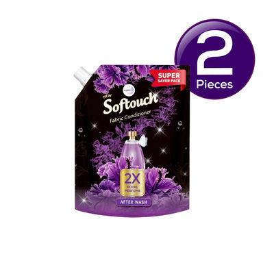 Softouch 2X Royal Perfume After Wash Liquid Fabric Conditioner With Grapefruit and Jasmine Fragrance 2 l Combo