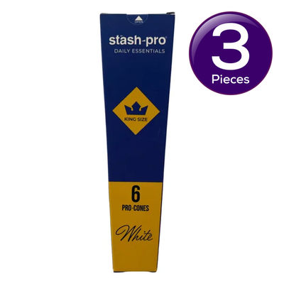 Stash-Pro Pre-Rolled Cones - White (Assorted Packaging) 6 pc Combo