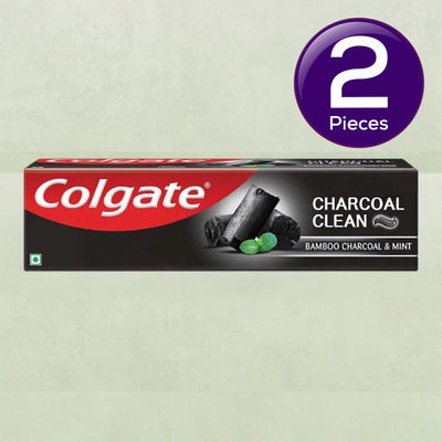 Colgate Charcoal Clean Black Gel Toothpaste Deep Clean with Bamboo Charcoal & Wintergreen Mint 120 g Combo