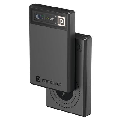 Portronics 15W Magnetic 10000mAh Wireless Power Bank(Dark Grey)