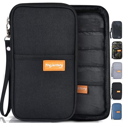 Trajectory Fabric Travel Passport and Card Holder and Wallet Organiser Case