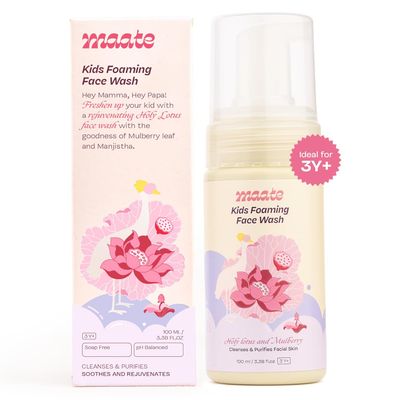 Maate Kids Foaming Face Wash With Ayurvedic Herbs Holy Lotus & Mulberry Baby For 3-12 Years