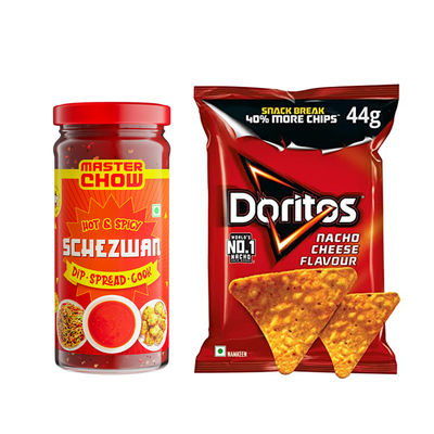 Masterchow Schzewan Chutney(250gms) & Doritos Nacho Chips - Cheese Flavour(50gms) Combo