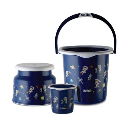 Cello Kidzbee Cosmic Explorer Splash Bathroom Blue Set of 3 Sturdy & Durable Rigid Easy to Clean