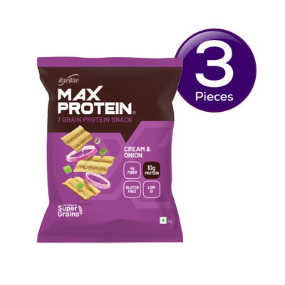RiteBite Max Protein Chips - Cream & Onion 60 g Combo