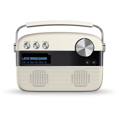 Saregama Carvaan Hindi -Portable Music Player with 5000 Preloaded Songs, FM/BT/AUX (Porcelain White)