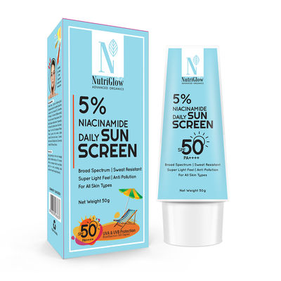 Nutriglow Advanced Organics Sunscreen - Spf 50 Pa++++ 5% Niacinamide, No White Cast, Broad Spectrum