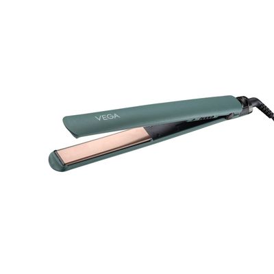 Vega Salon Smooth Hair Straightener For Women With Ceramic Coated Plates Green (Vhsh-42)