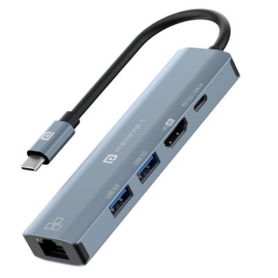 Portronics Mport 51, Multiport Usb Hub - Grey