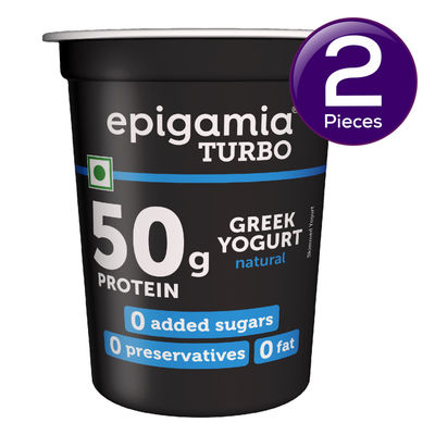epigamia 50 g Protein Turbo Greek Yogurt - Natural 430 g Combo