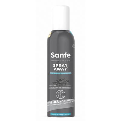 Sanfe Painless & Detan Hair Removal Spray Cream For Full Body, Skin Detan, Charcoal