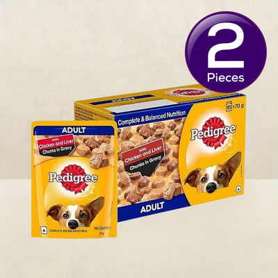 Pedigree Adult Wet Dog Food Chicken & Liver Chunks In Gravy 1050 g Combo
